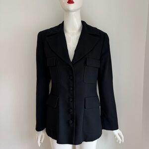 Gianfranco Ferre women’s black button sinched blazer